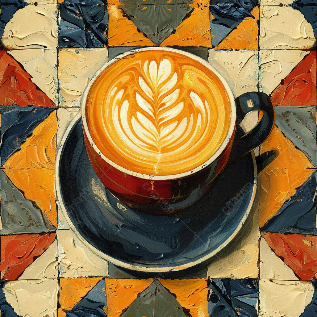 Textura Café com Arte para Fundo
