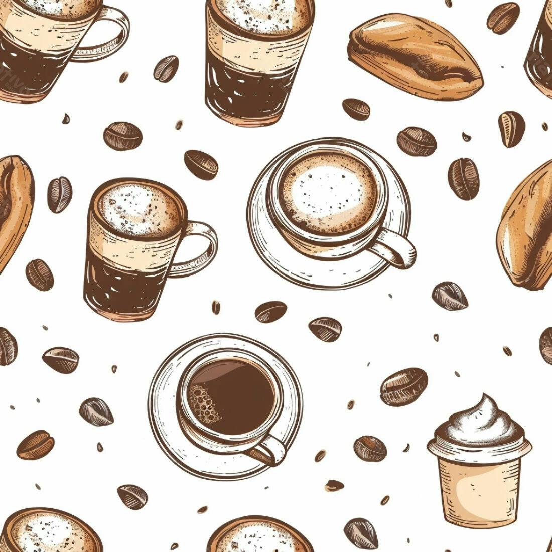 Textura Café Padrão Repetido para Fundo