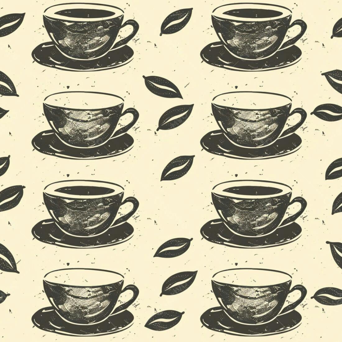 Textura xícara café retrô para papel de parede