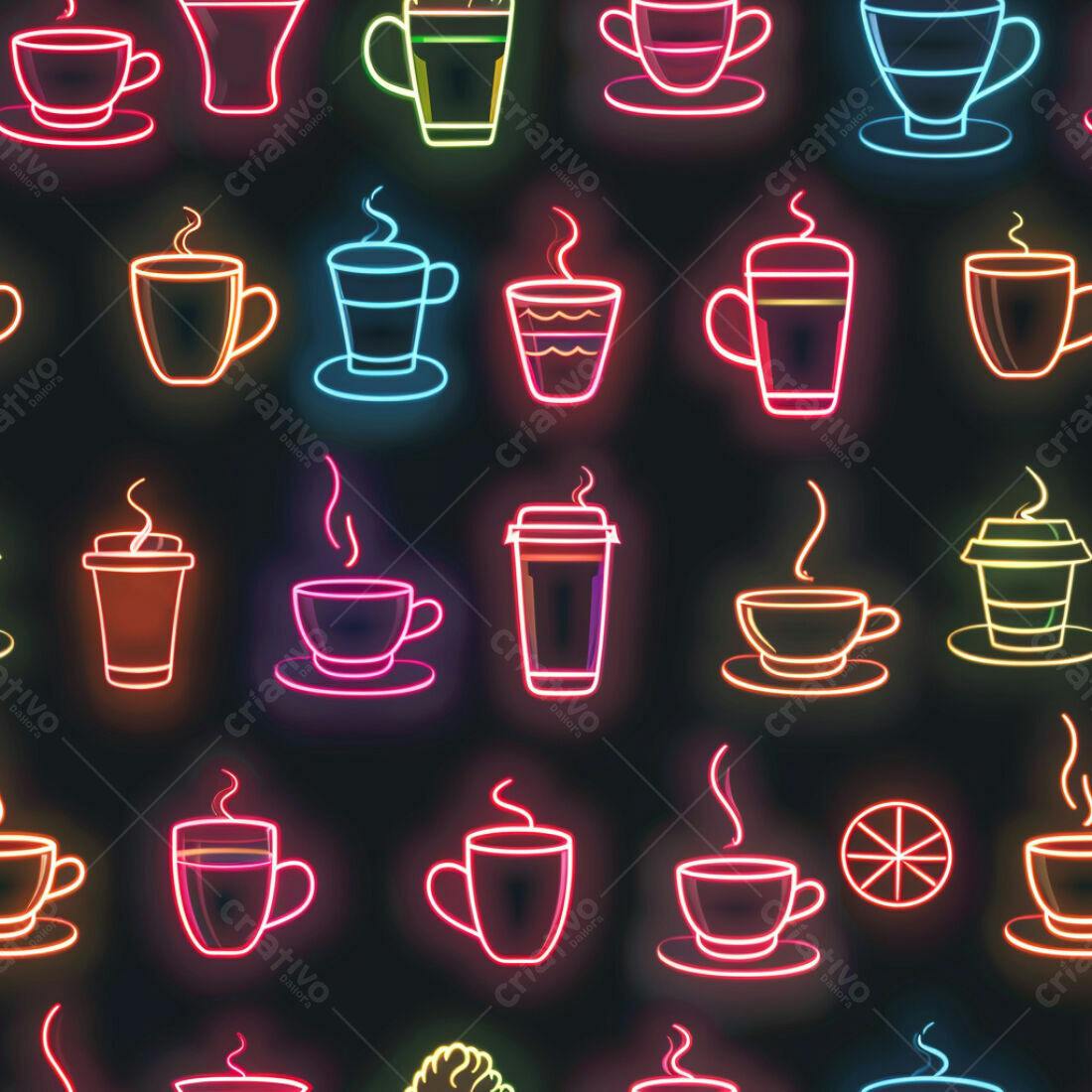 Textura Neon xícaras coloridas para fundo