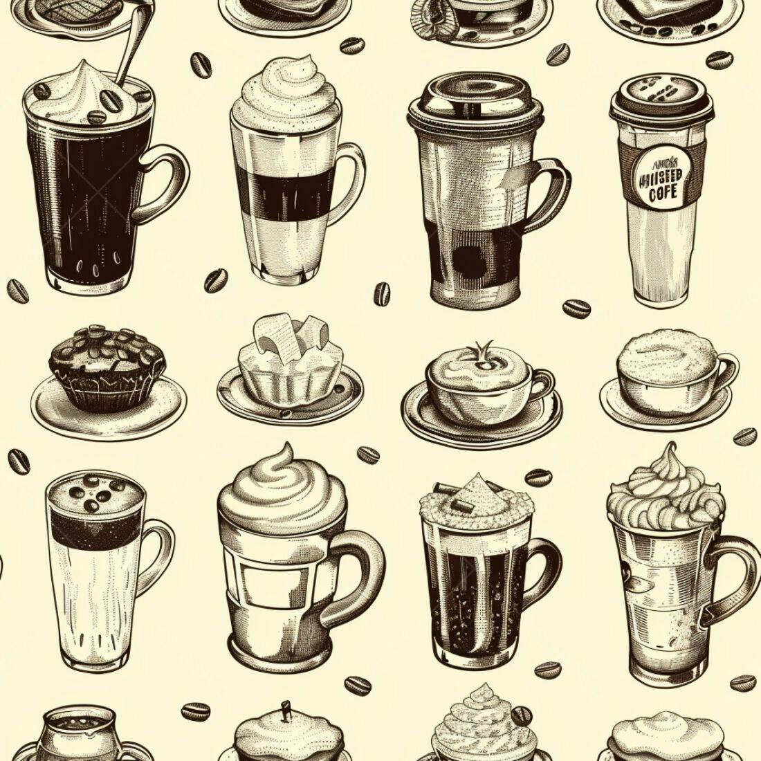 Textura Café Padrão Repetido para Fundo