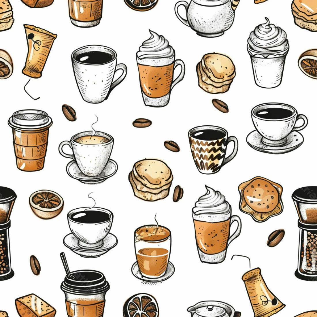 Textura Café Padrão Repetido para Fundo