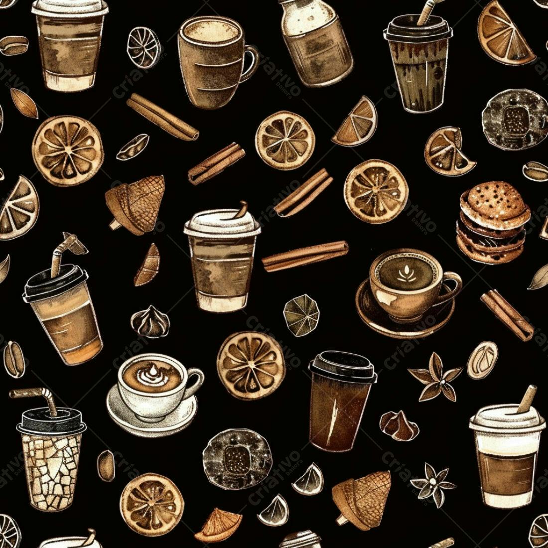Textura café e especiarias para fundo
