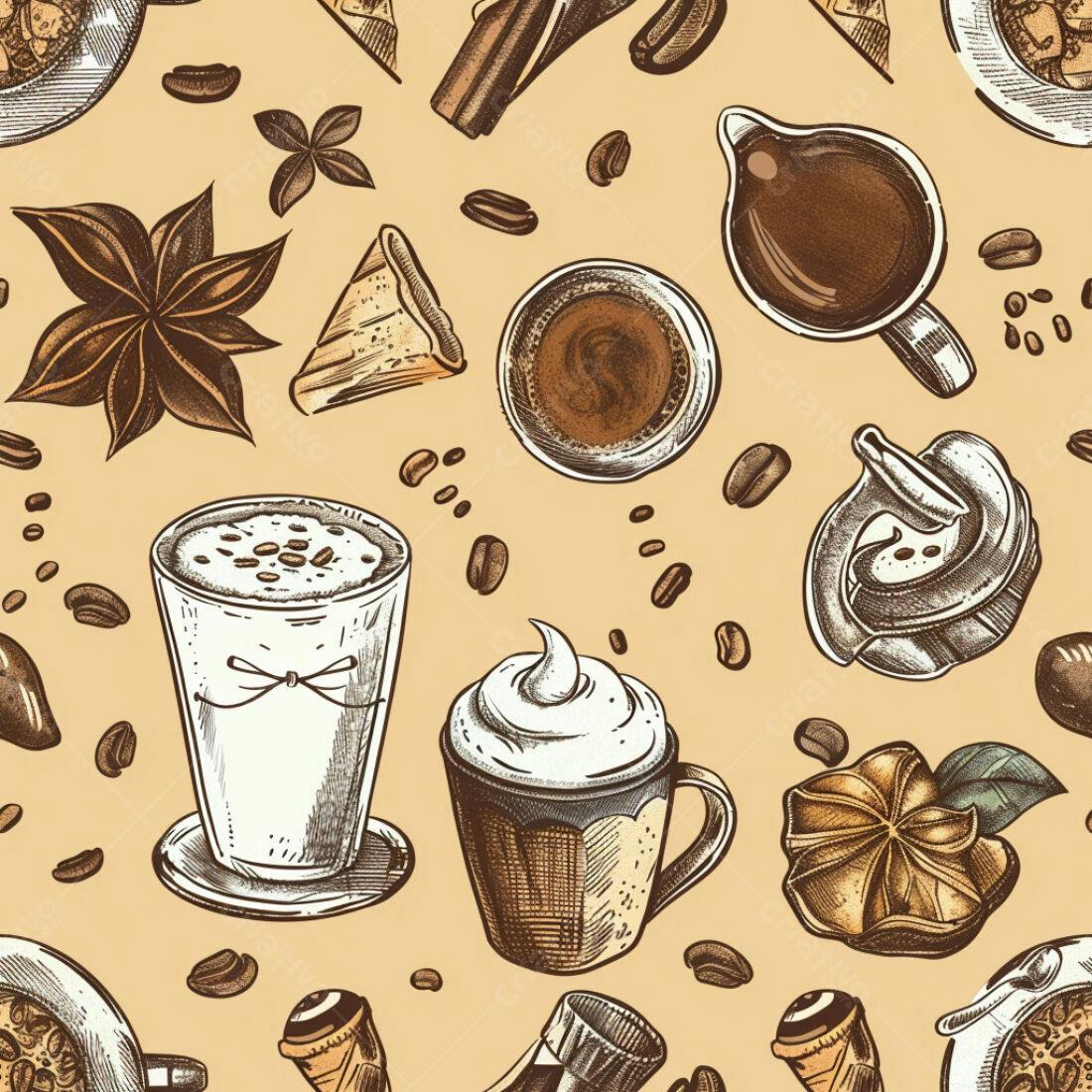 Textura Café Padrão para Fundo
