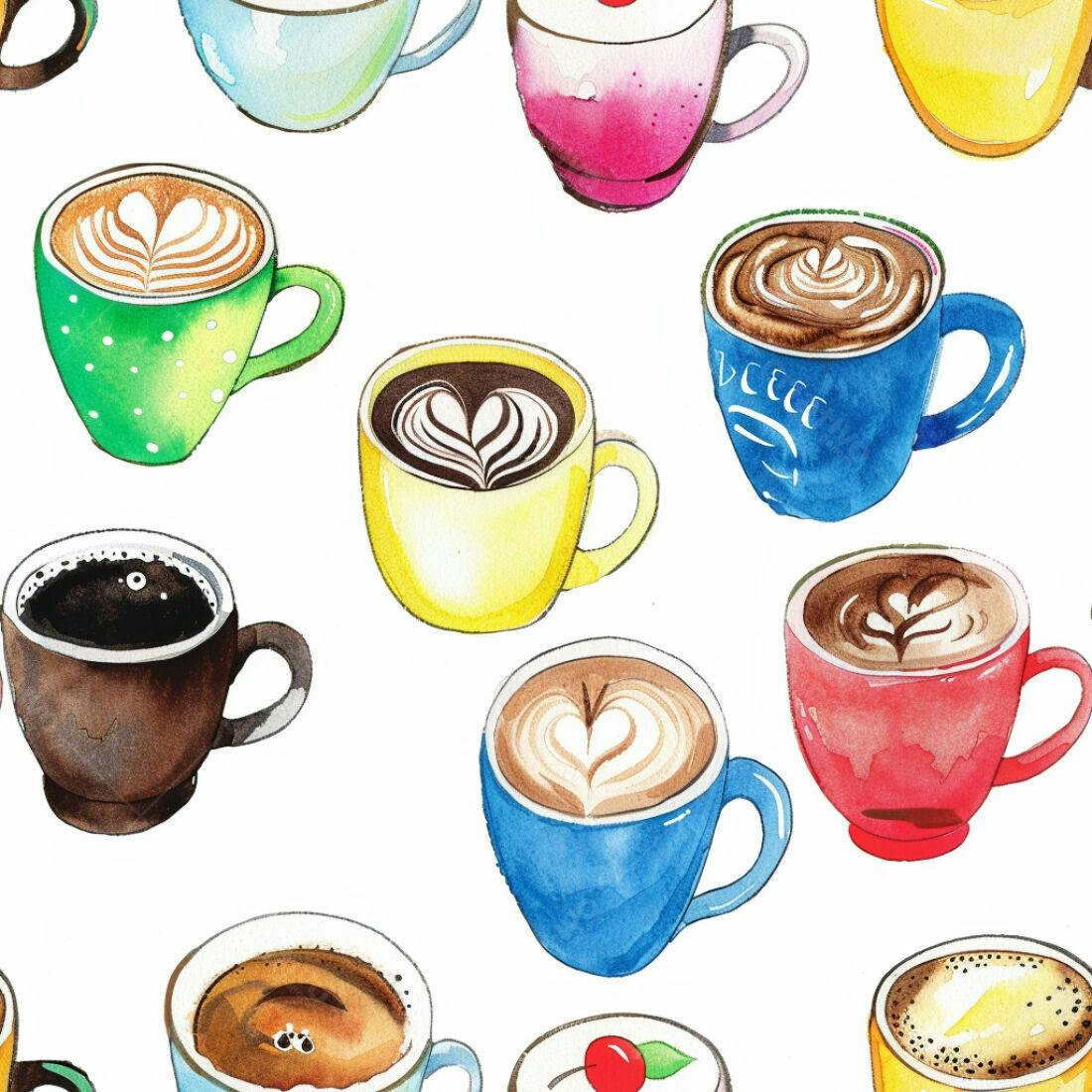 Textura xícaras de café coloridas para fundo