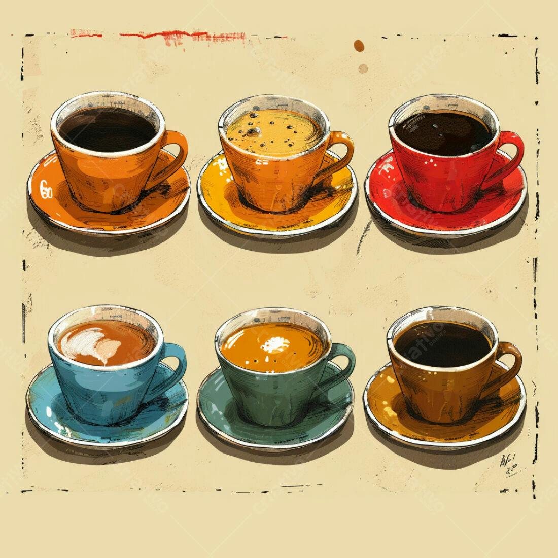 Textura xícaras café vintage para fundo
