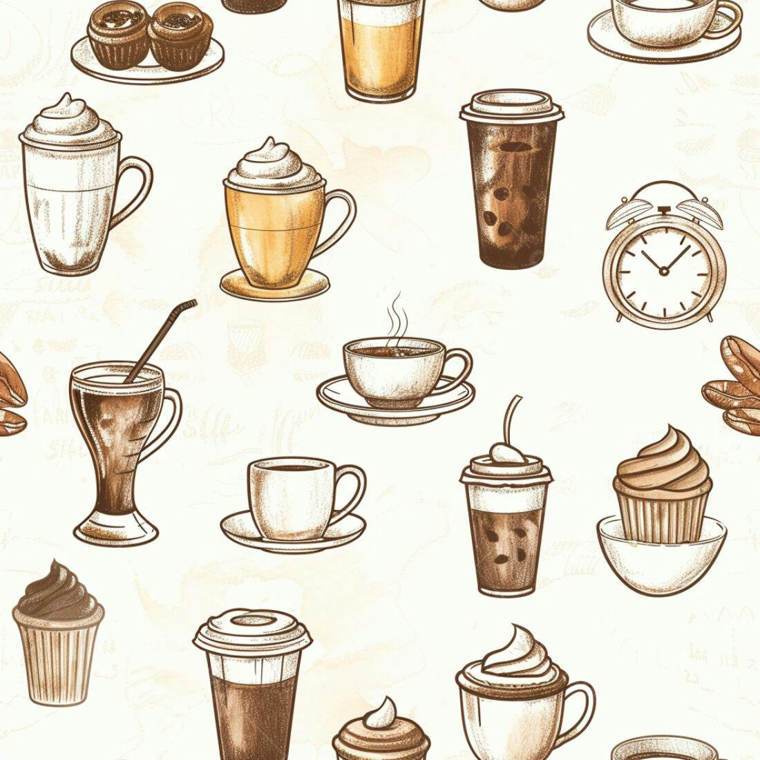 Textura Café Padrão Repetitivo para Fundo