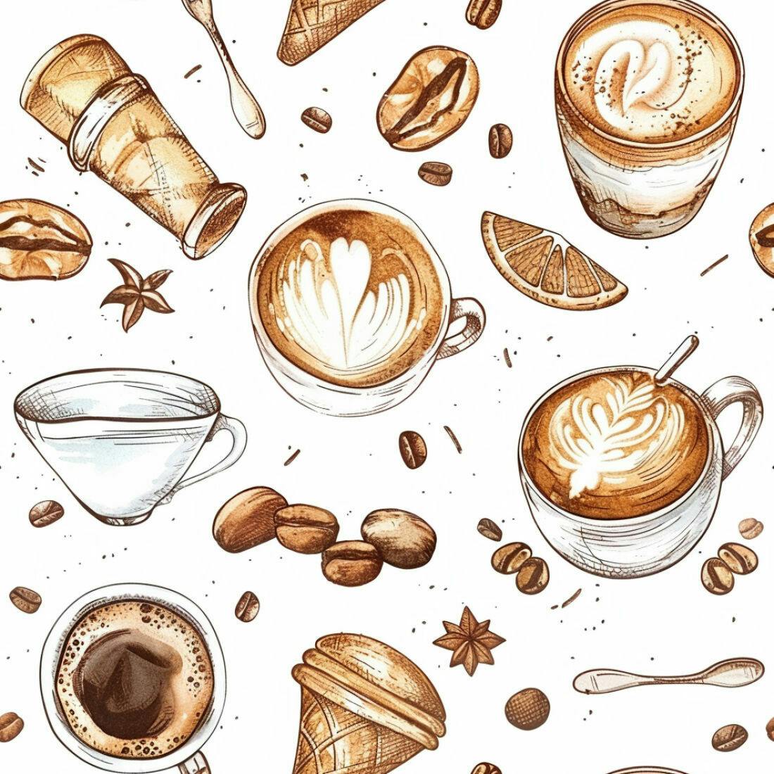 Textura café e doces para fundo