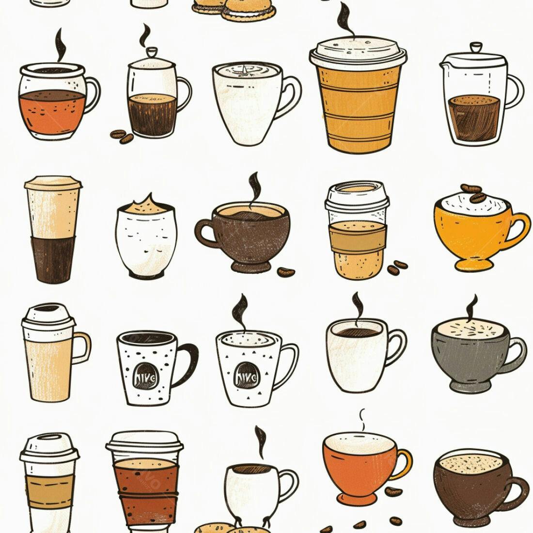 Textura Café Desenhado para Fundo