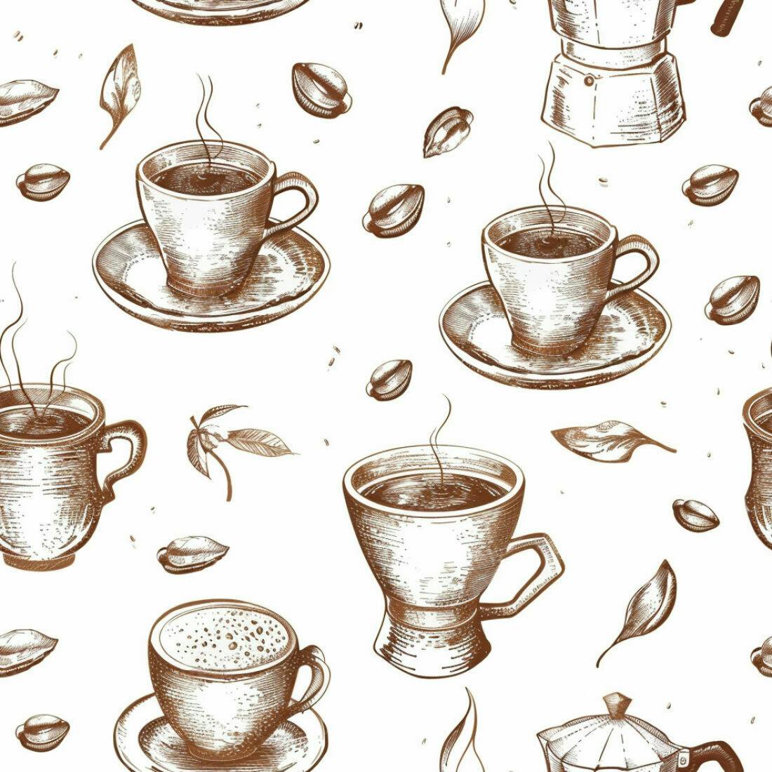 Textura Café Ilustrado para Fundo