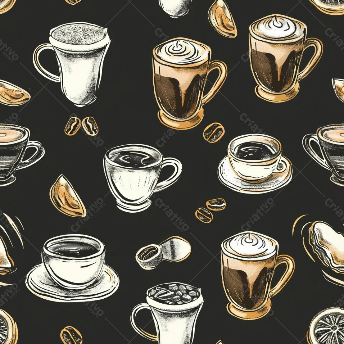 Textura Café Padrão Repetido para Fundo