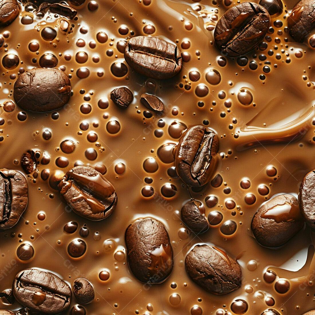 Textura Café com Grãos para Fundo