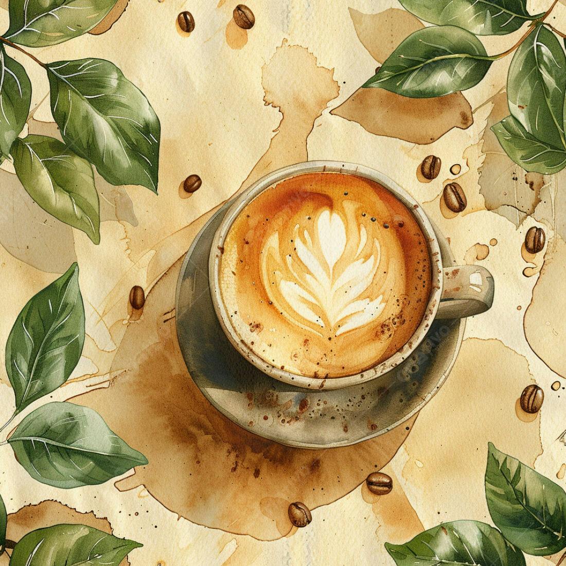Textura Café com Arte Latte para Fundo