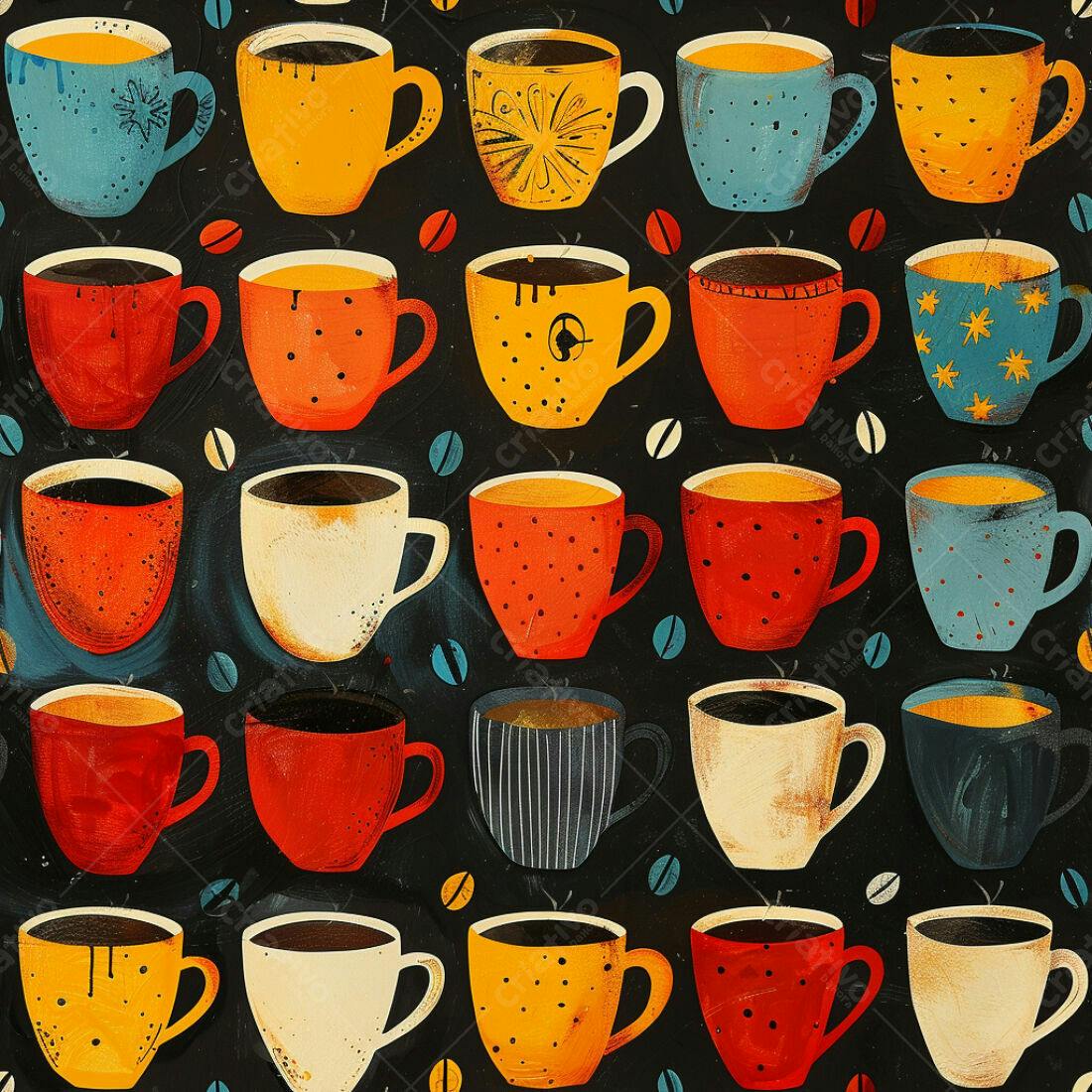 Textura xícaras café coloridas para fundo