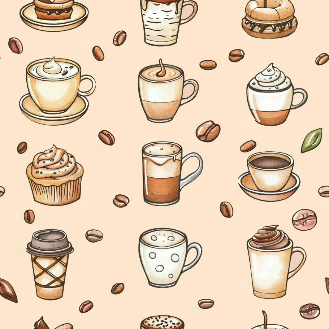 Textura Café Padrão para Fundo