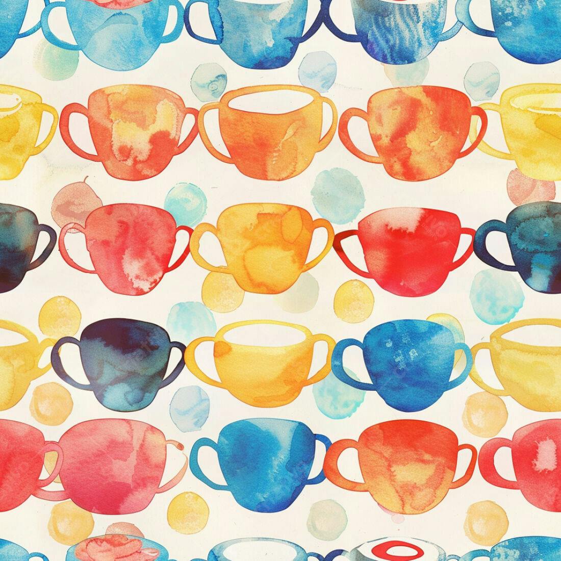 Textura xícaras coloridas para fundo alegre
