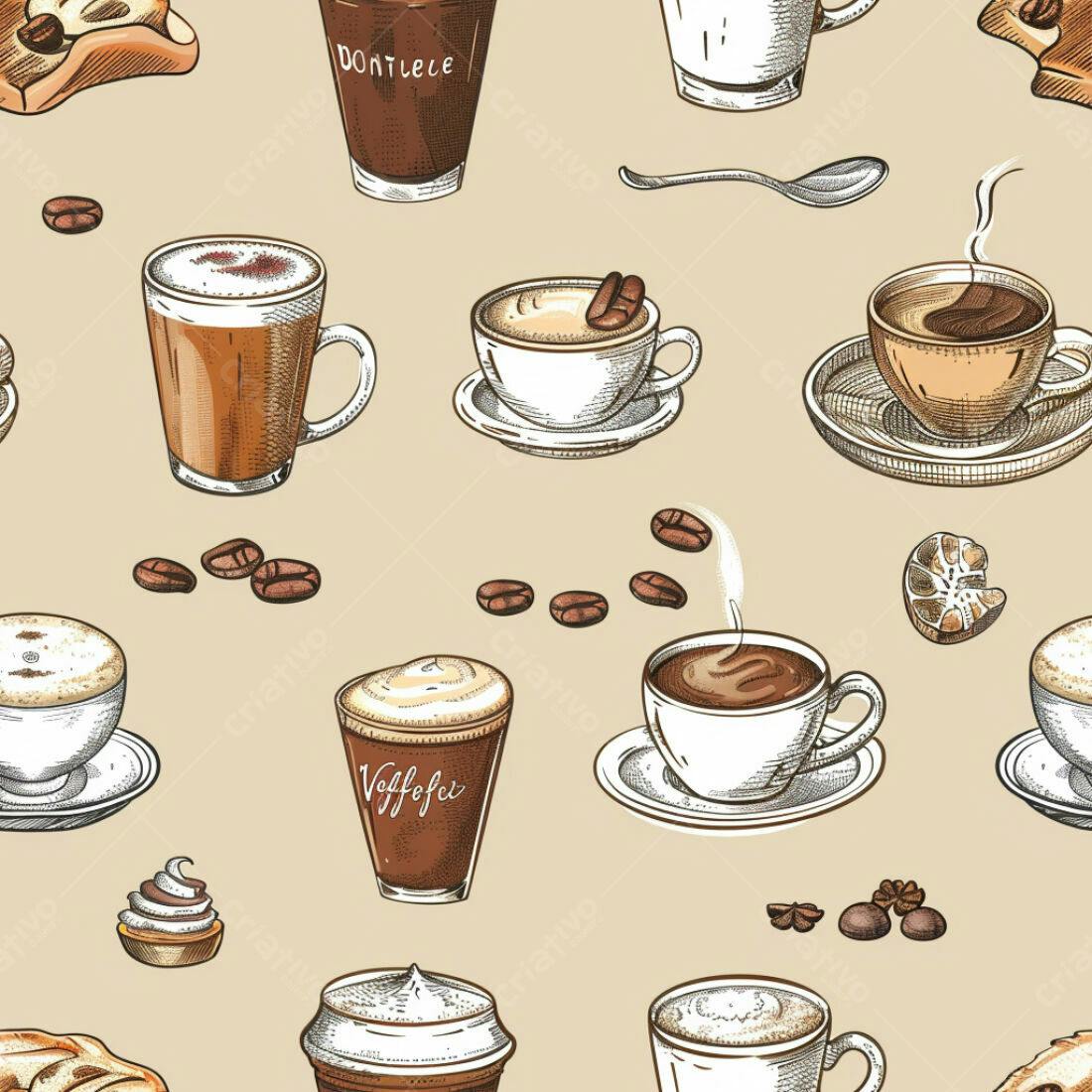 Textura Café Padrão para Fundo