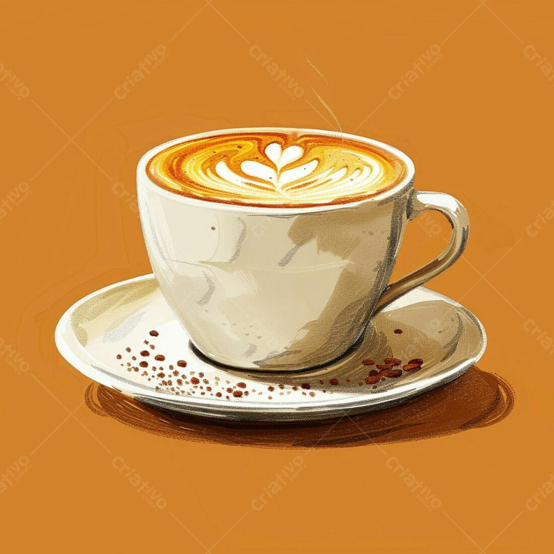Textura Café com Arte Latte para Fundo