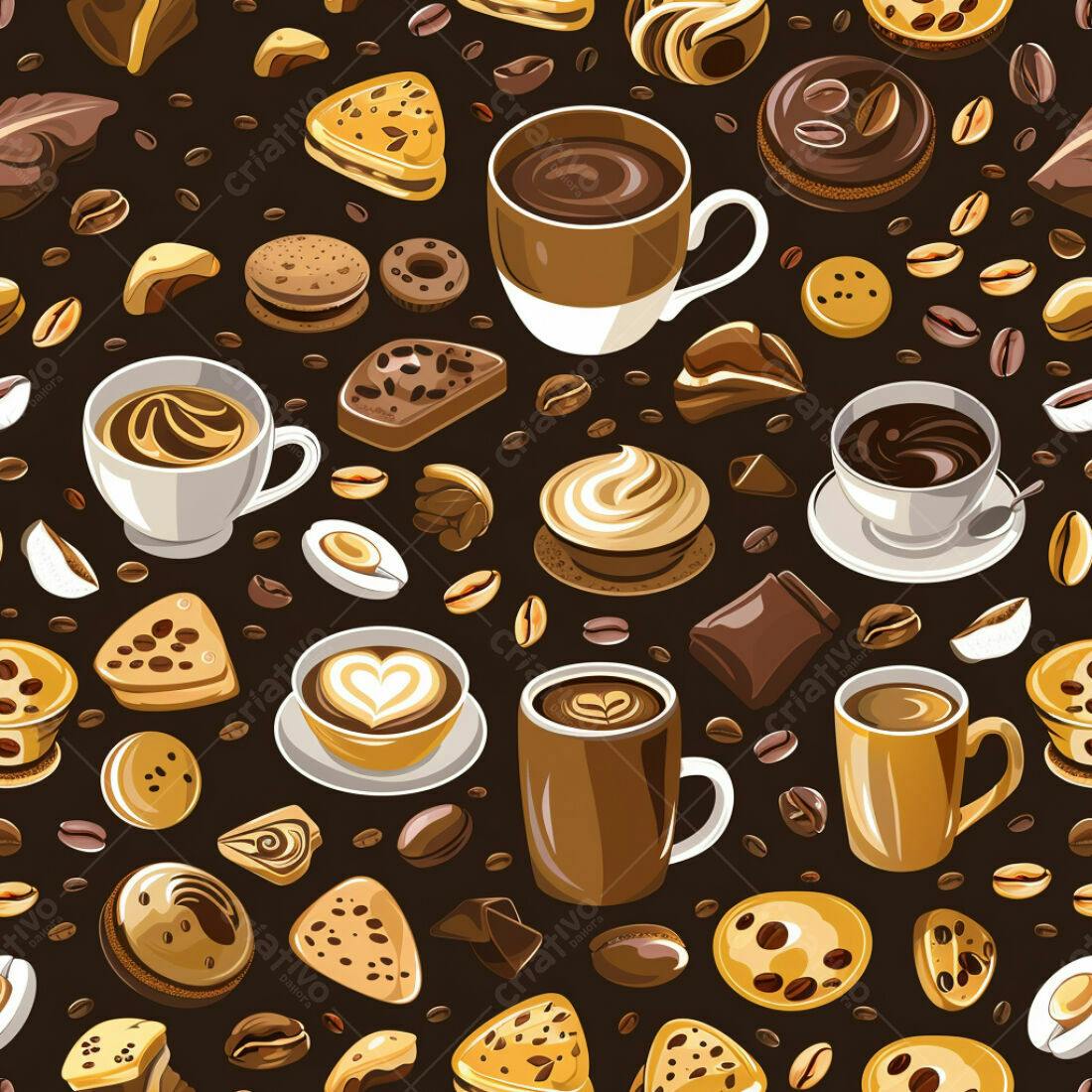 Textura Café e Doces Padrão para Fundo