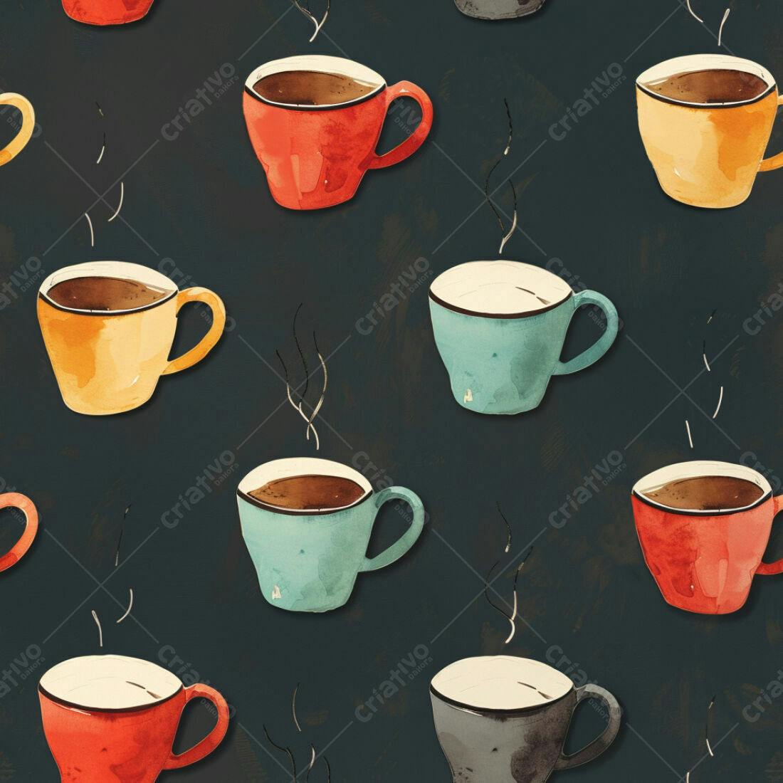 Textura xícaras café para papel de parede