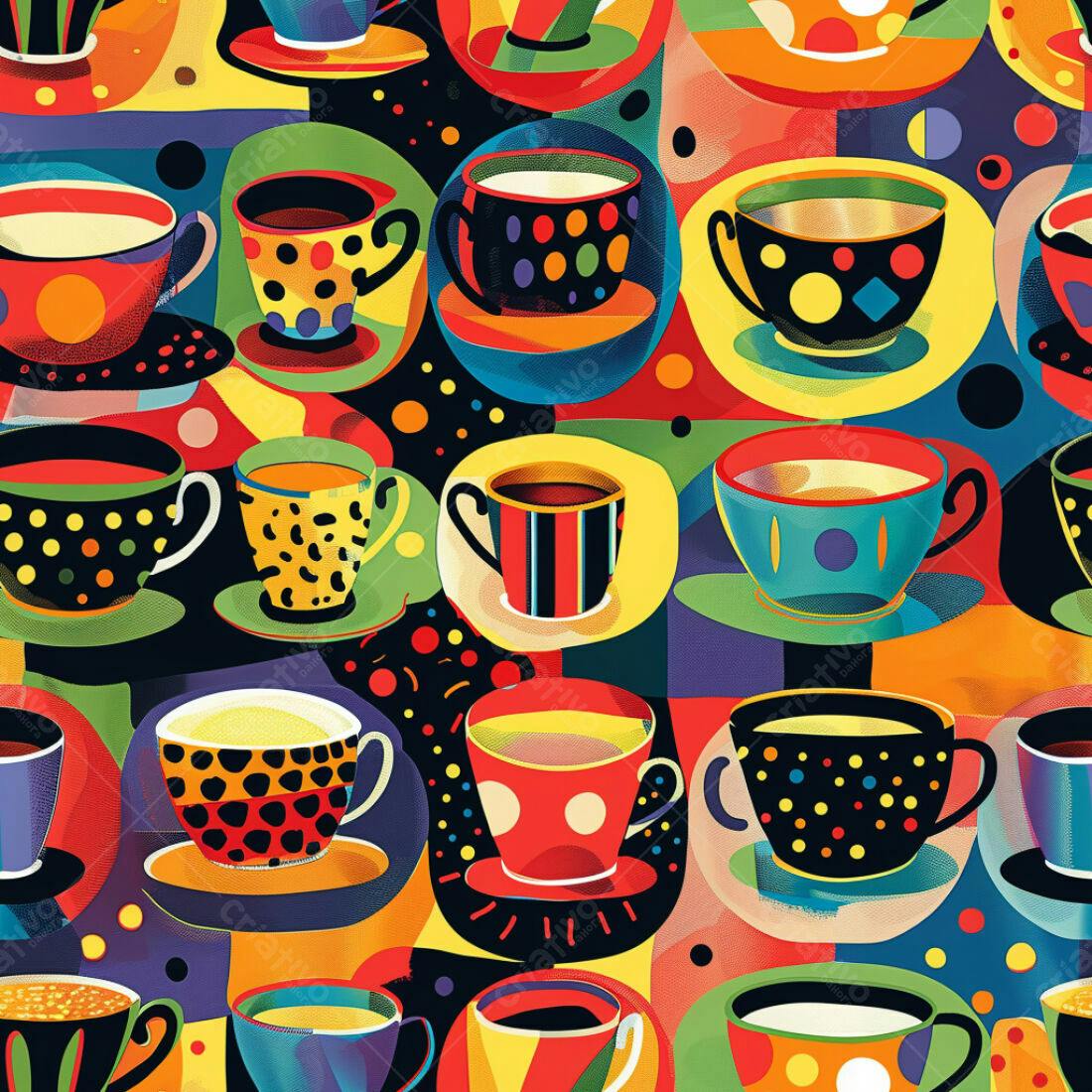 Textura xícaras coloridas para fundo vibrante