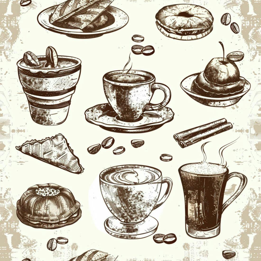 Textura café e doces vintage para fundo