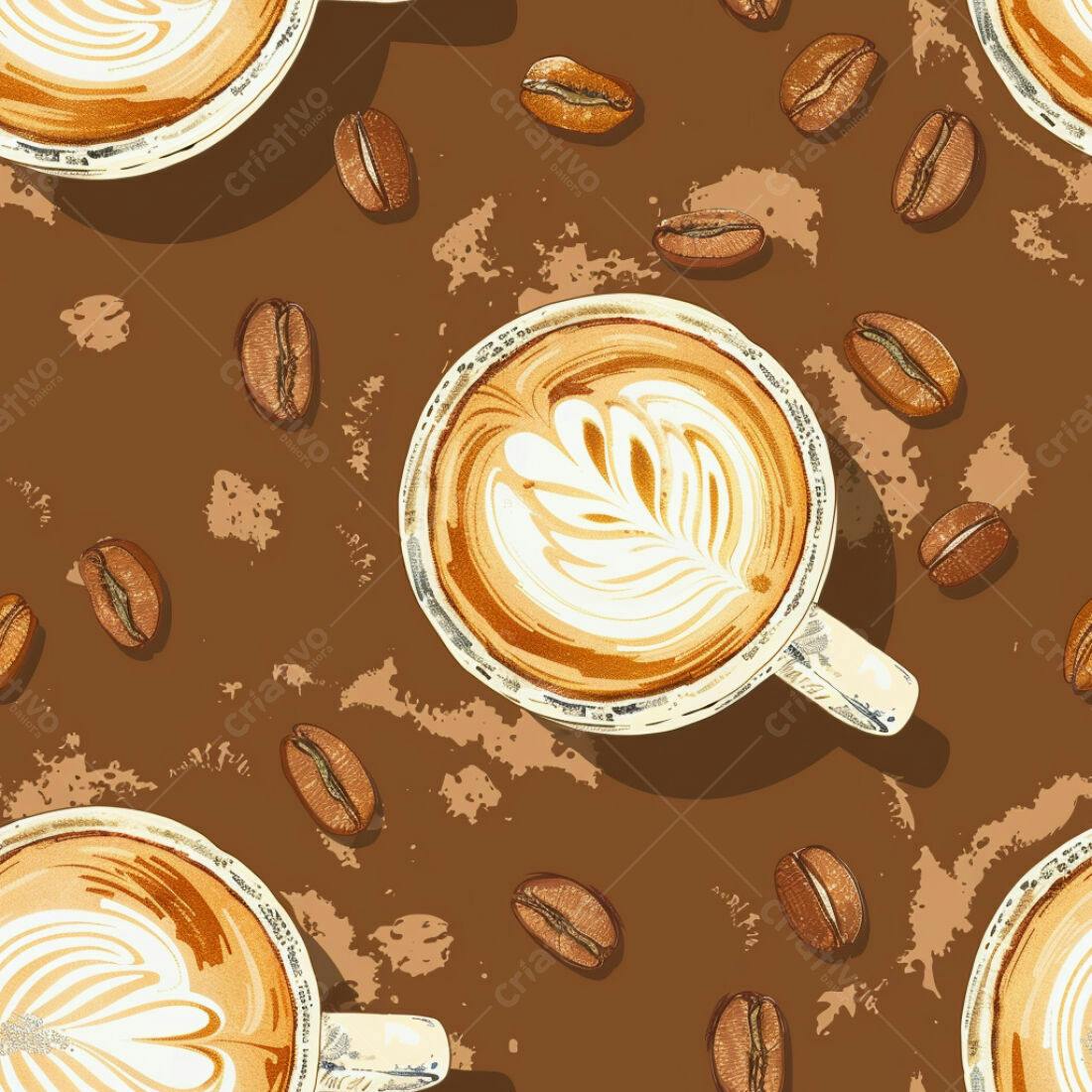 Textura Café com Arte Latte para Fundo