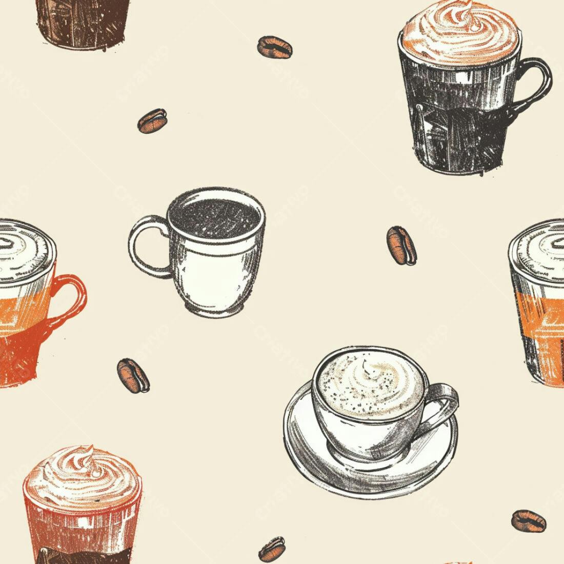 Textura café e grãos para papel de parede
