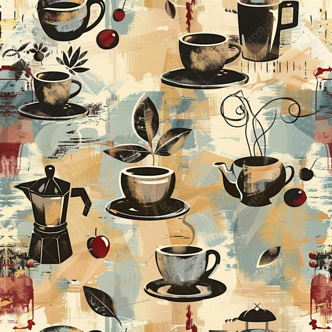 Textura Café e Chá Abstrata para Fundo