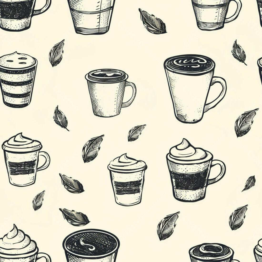 Textura Café Desenhado para Papel de Parede