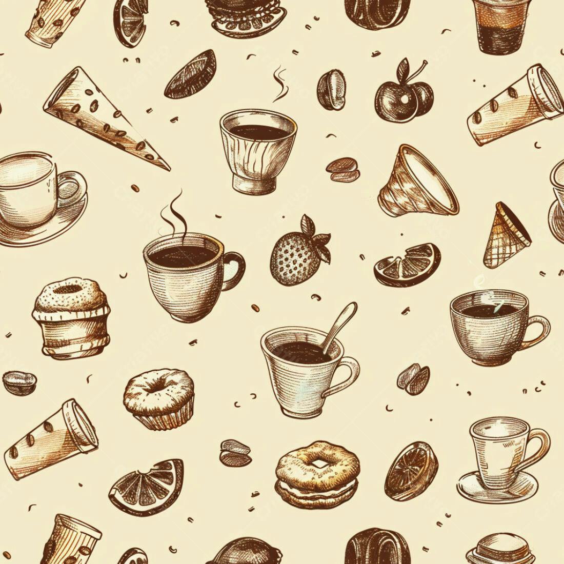 Textura Café Padrão Sem Costura para Fundo