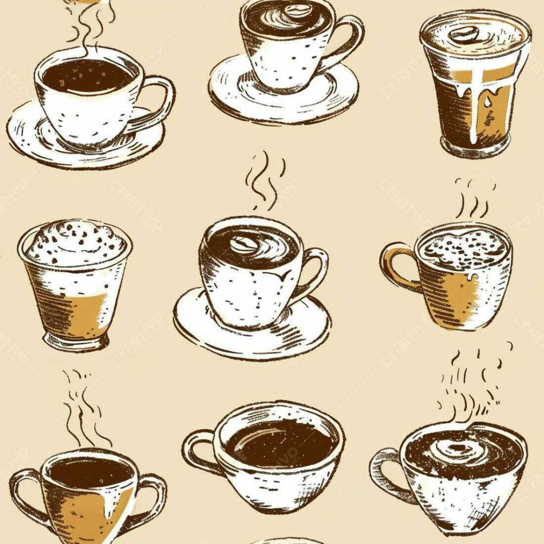 Textura Café Desenhado para Fundo