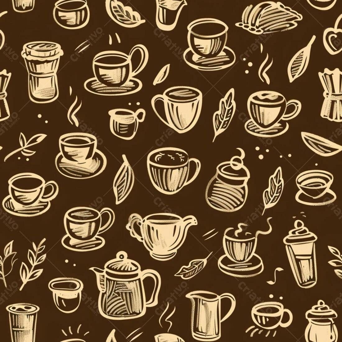 Textura Café Padrão Repetido para Fundo