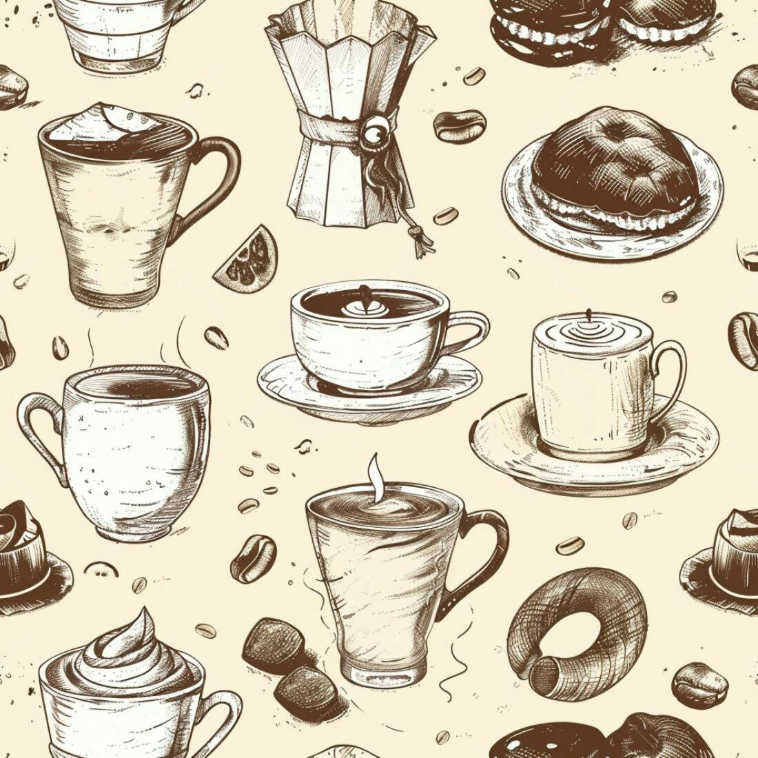Textura Café Esboço para Fundo