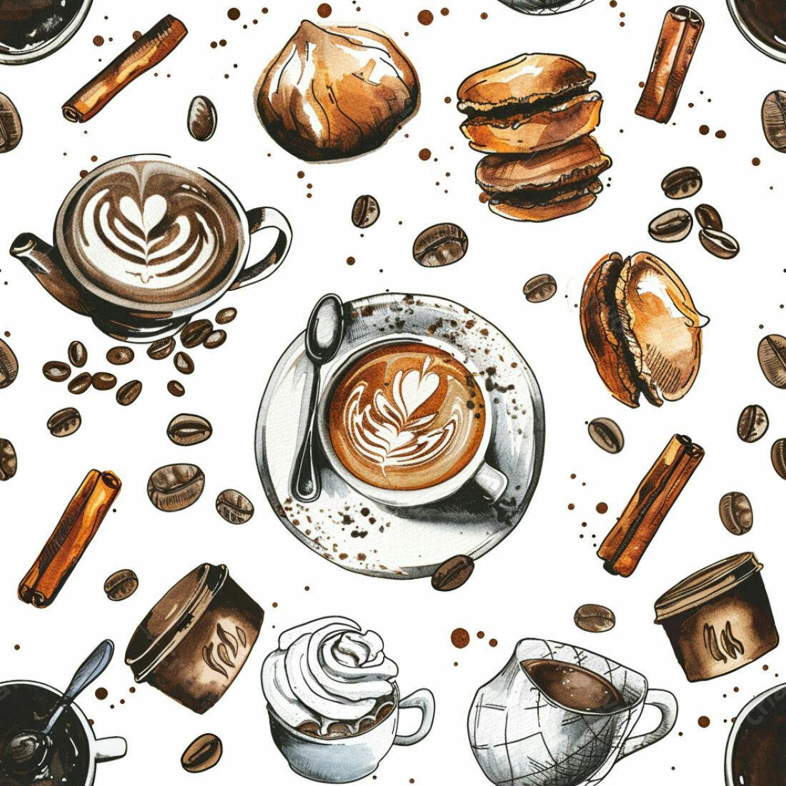 Textura café e doces para fundo