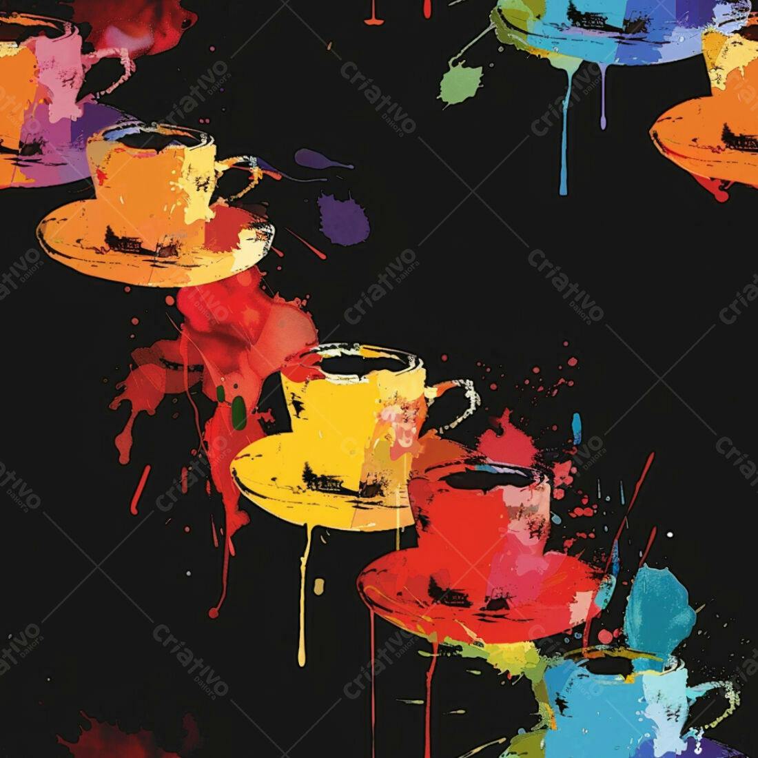 Textura xícaras coloridas para fundo