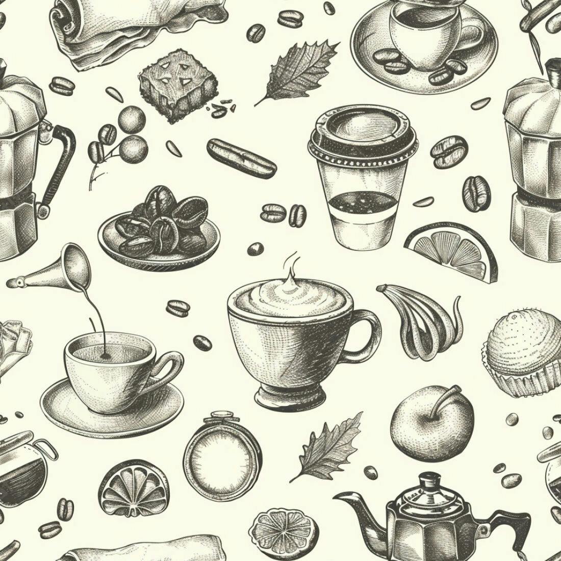 Textura Café e Doces para Papel de Parede