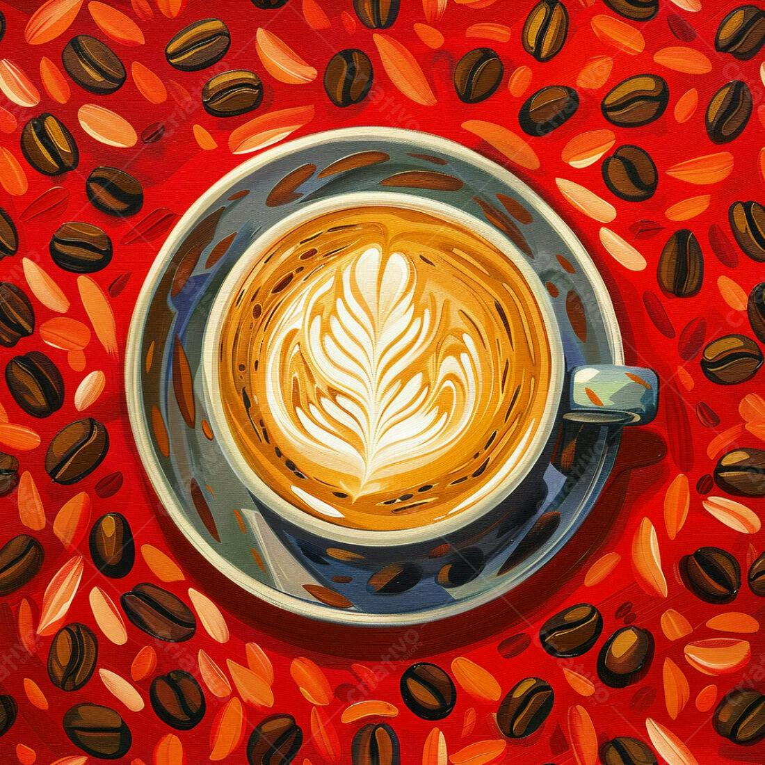 Textura Café com Arte Latte para Fundo