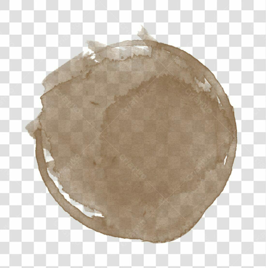 Selo marrom aquarela PNG com fundo transparente