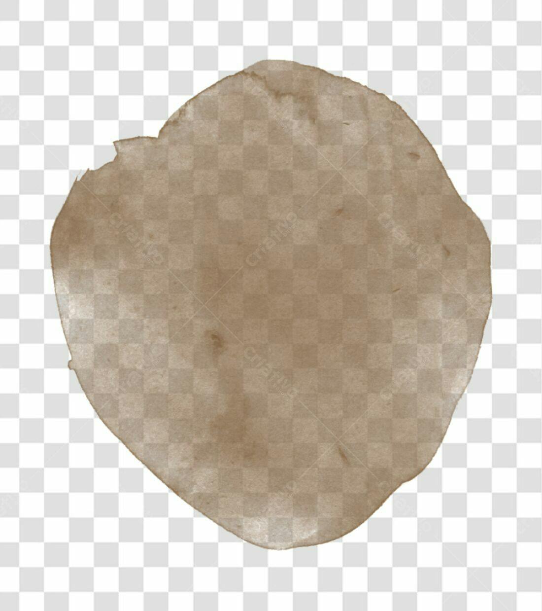Selo marrom aquarela PNG com fundo transparente