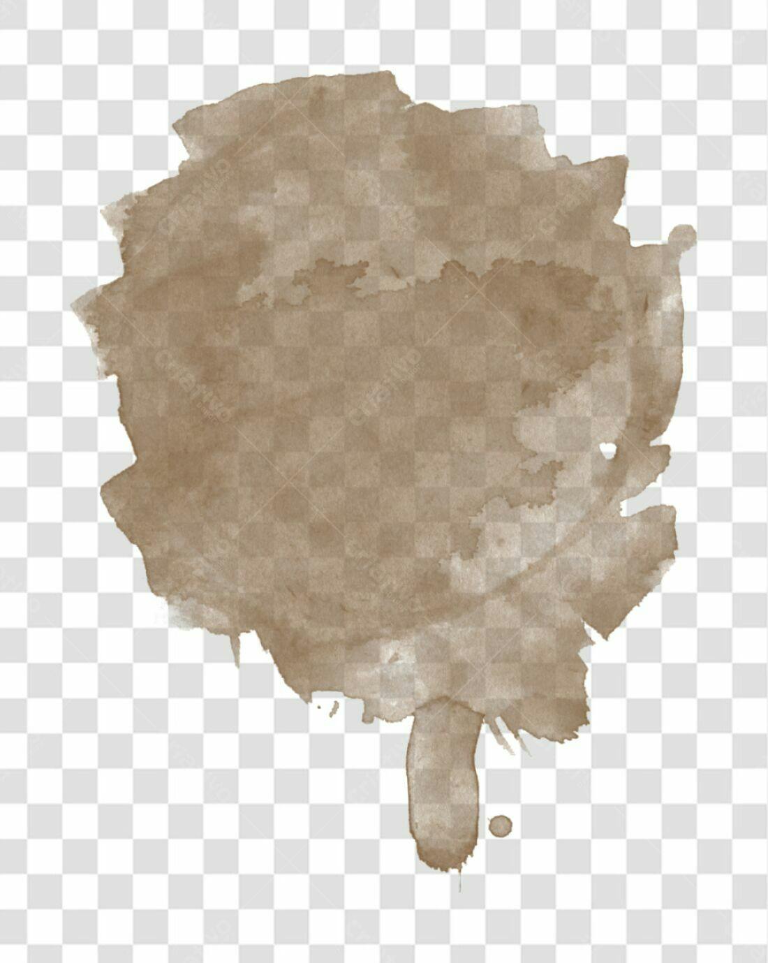 Mancha aquarela marrom PNG com fundo transparente