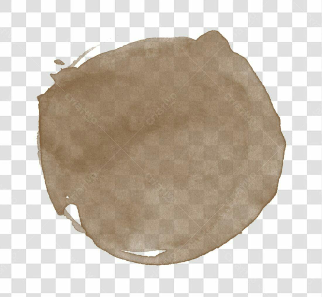 Selo marrom aquarela PNG com fundo transparente