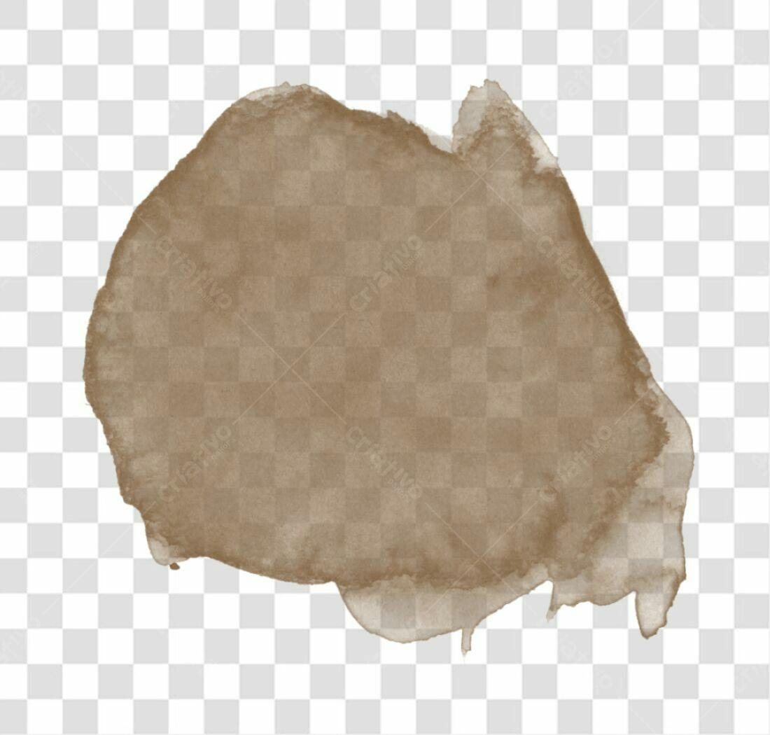 Selo aquarela marrom PNG com fundo transparente