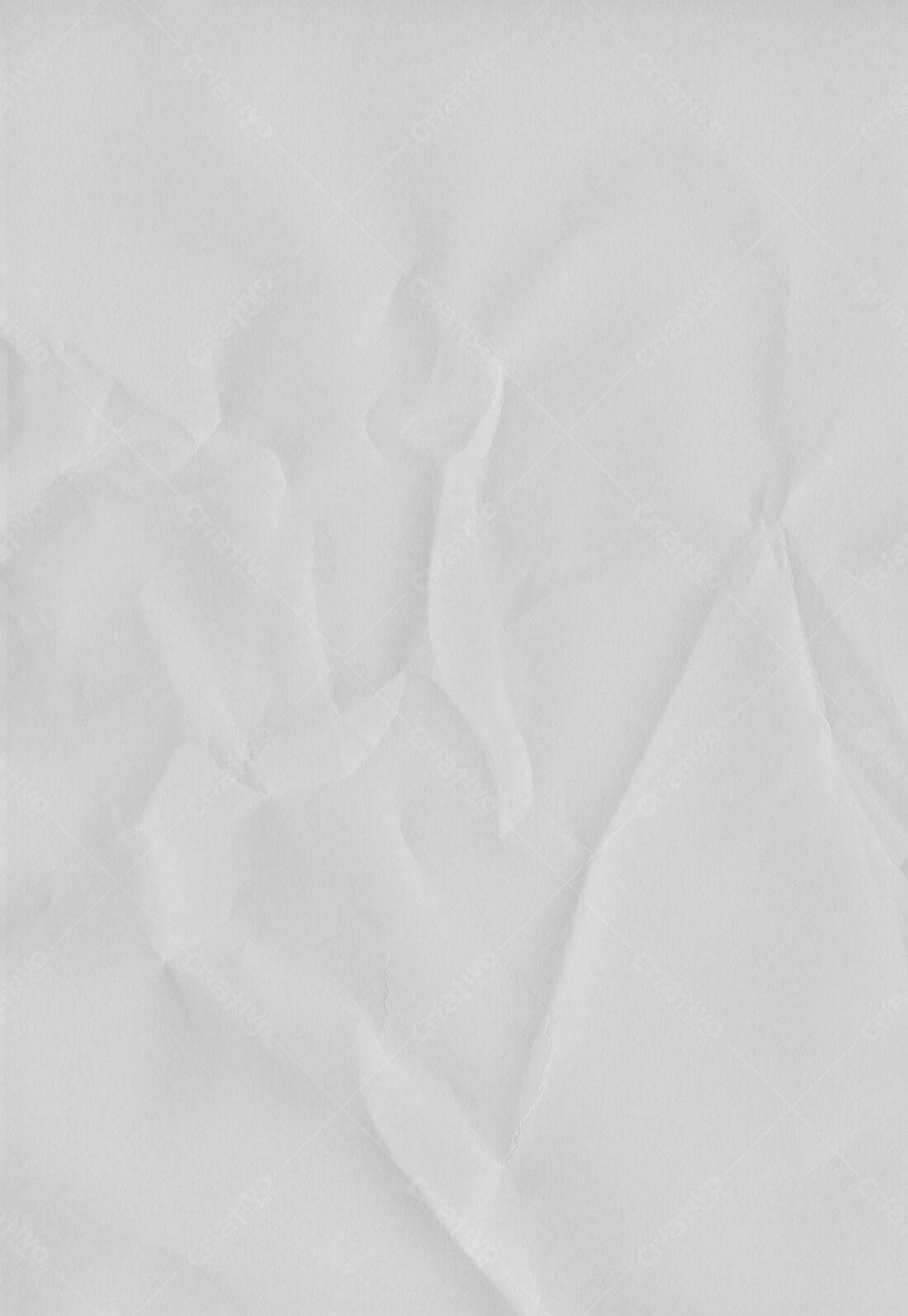 Textura Papel Amassado Branco para Fundo