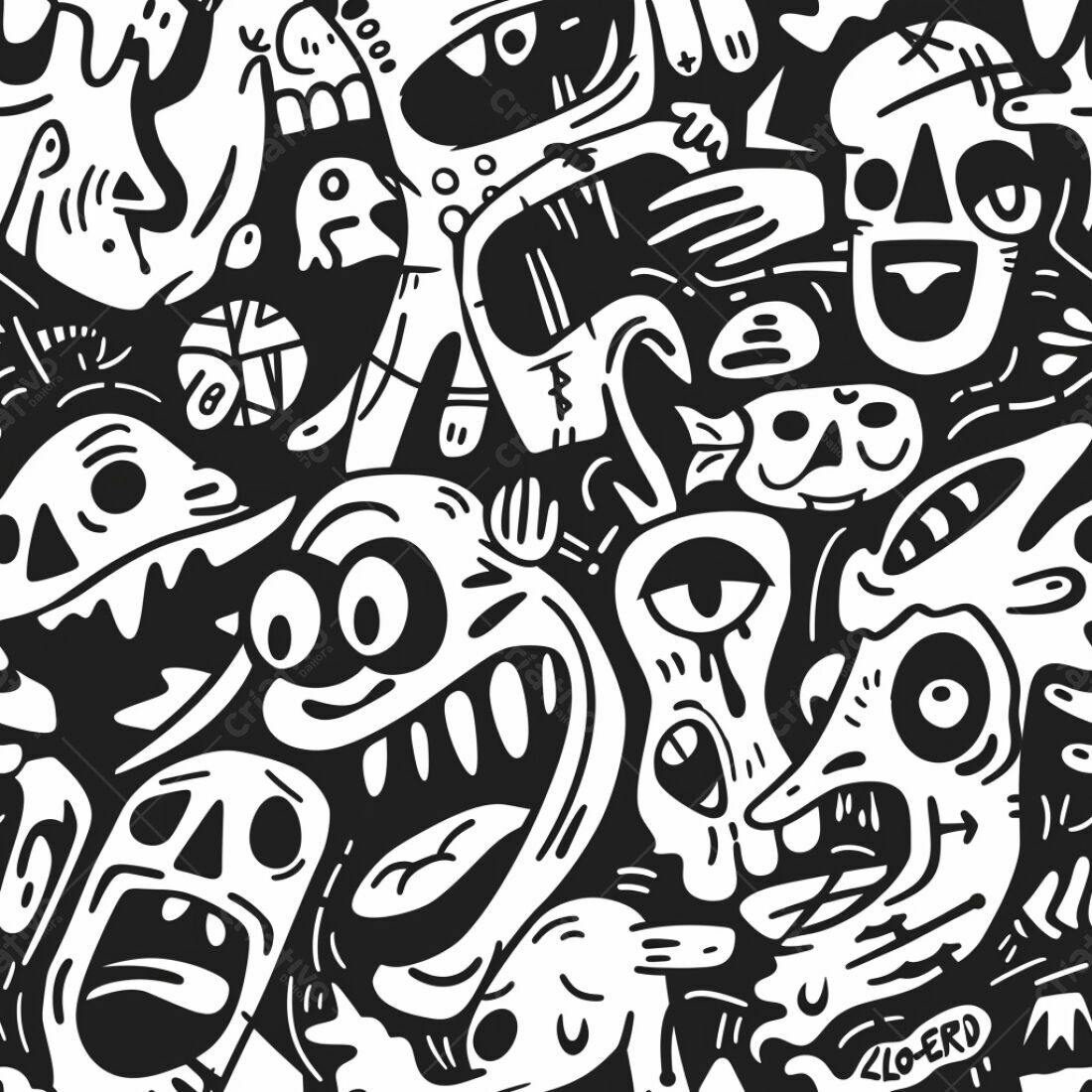 Textura Monstros Cartoon para Fundo