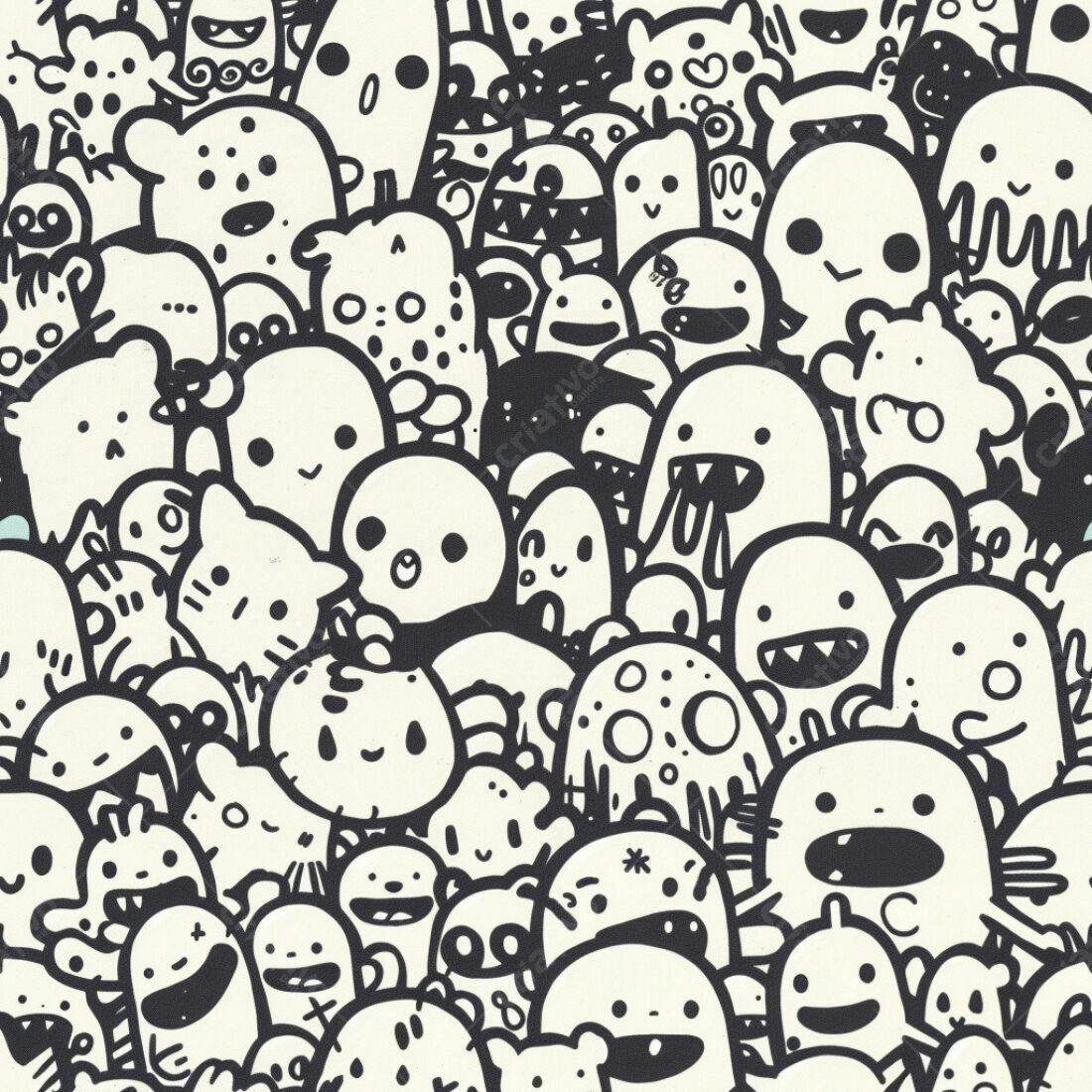 Textura Monstros Desenhados para Fundo