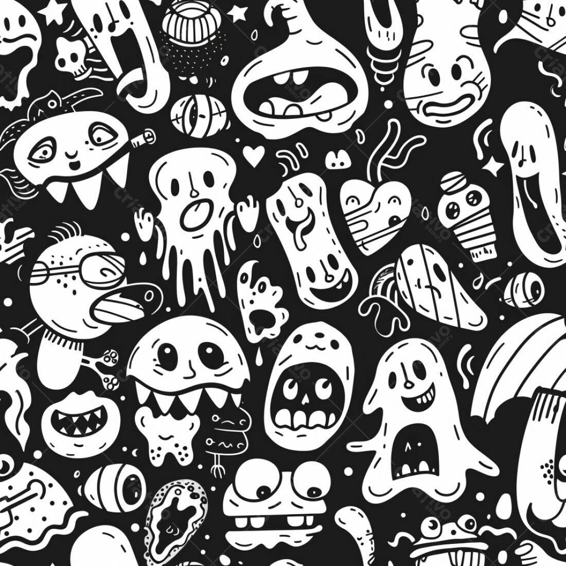 Textura Monstros Cartoon para Fundo