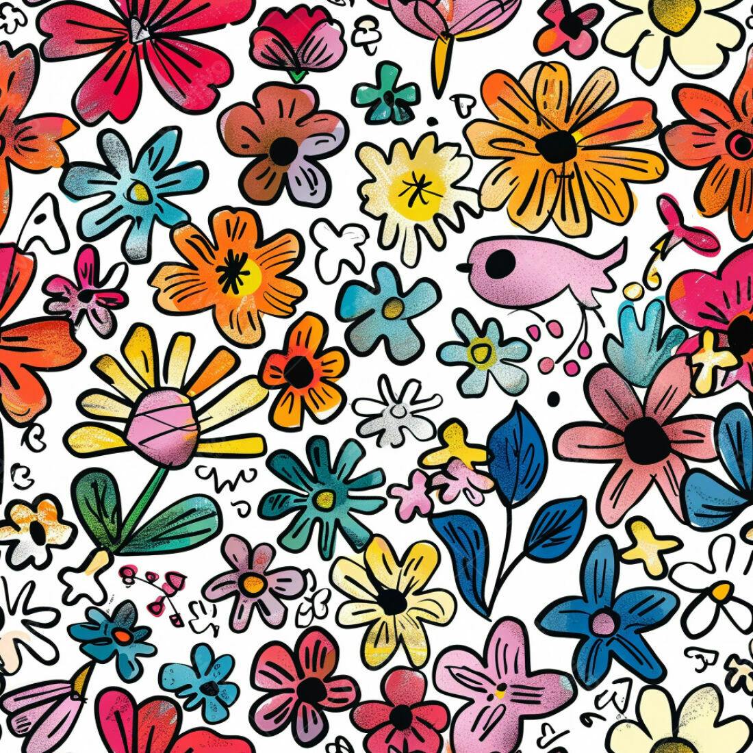Textura floral colorida para fundo