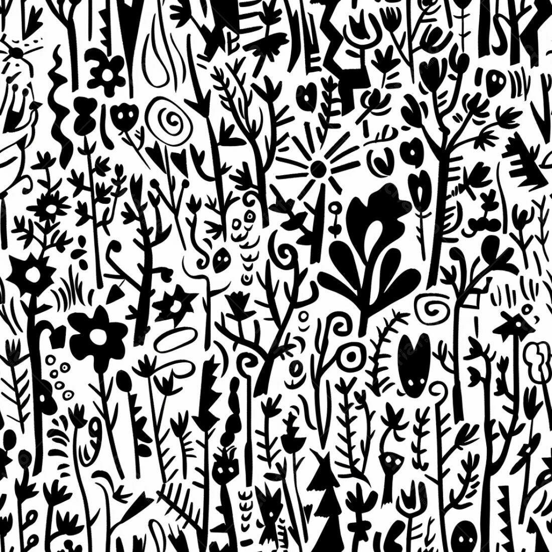 Textura floral preto e branco para fundo