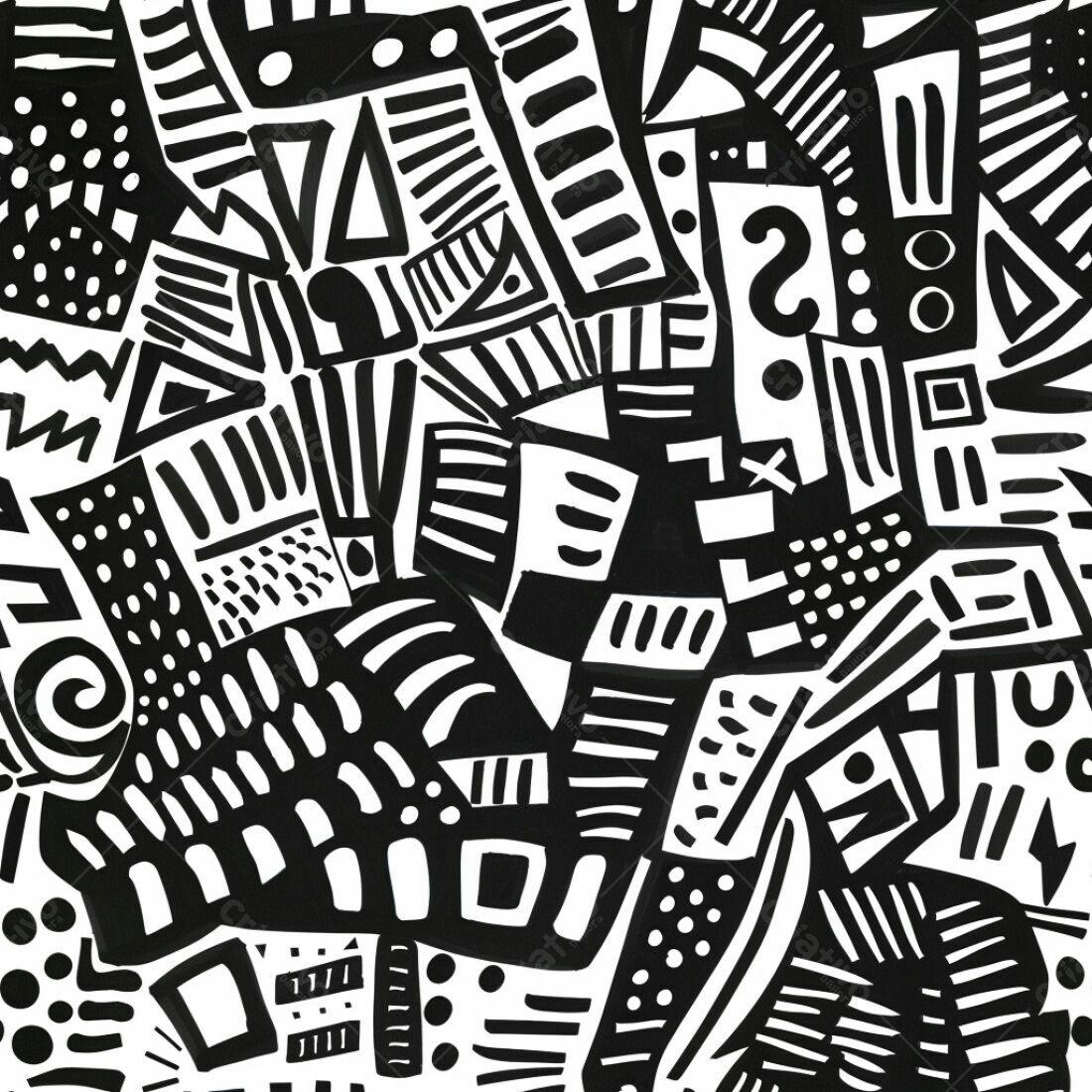 Textura Abstrata Preto e Branco para Fundo